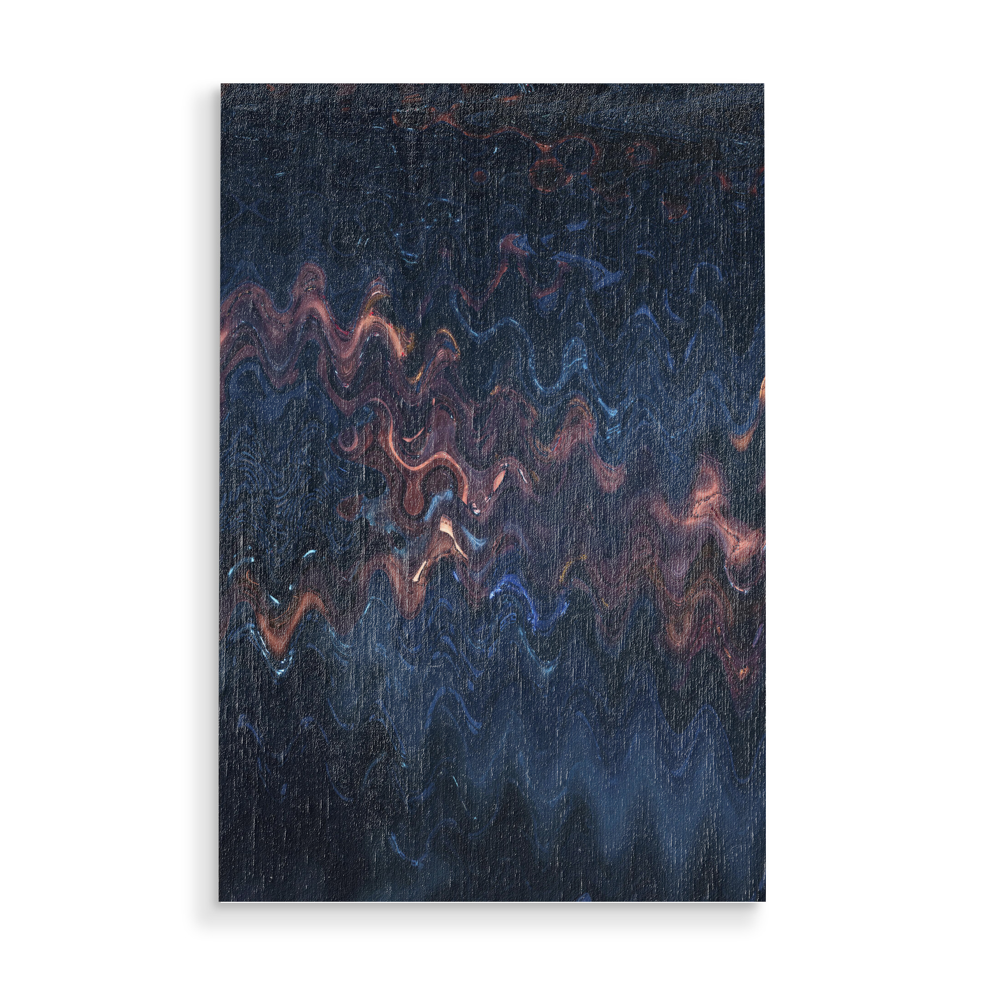 Holzbild "Blue Waves" artboxONE - Abstrakt - Pantone 2020,Tropical,Waves,Wellen,Abstract,Abstrakt,Blue,Orange