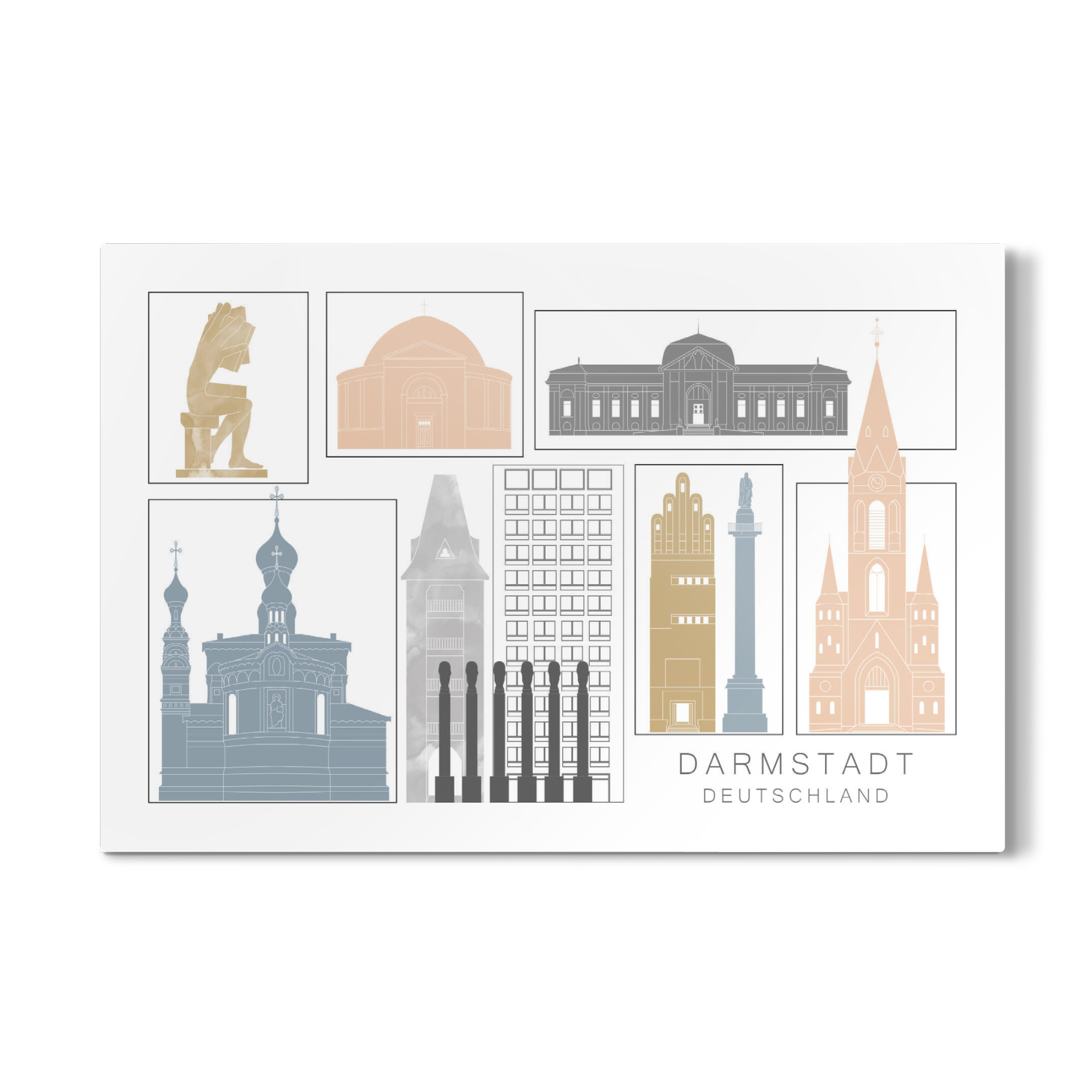 Galerie-Print "Darmstadt skyline earth" 30x20 cm artboxONE