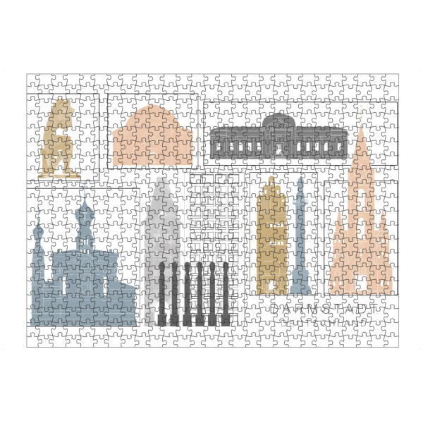 Puzzle Ravensburger "Darmstadt skyline earth" artboxONE - Städte,Reise,Architektur,Kartografie