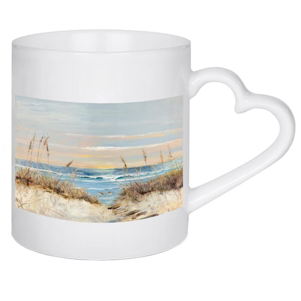 Herztasse "Küstenpromenade" artboxONE - Reise / Strand und Meer - Strand,Küste,Küstenkunst,Küstenlandschaft,Strandläufer