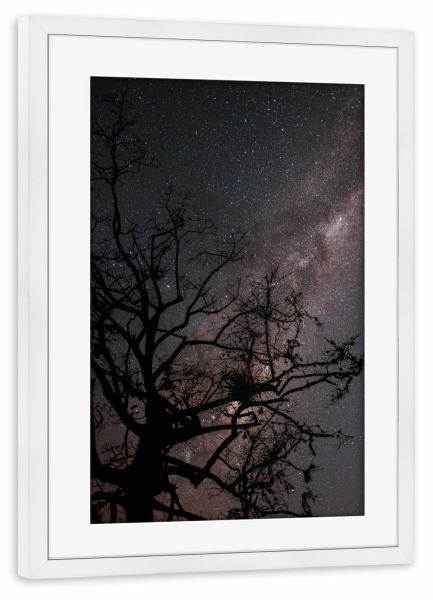 Poster mit Rahmen weiß "NIGHT SKY" artboxONE - Natur