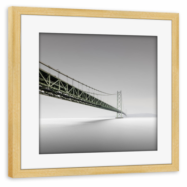 Poster mit Rahmen kiefer "Akashi-Kaikyo-Bridge | Japan" artboxONE - Städte,Architektur,Reise / Strand und Meer,Reise / Asien,Städte / Tokio