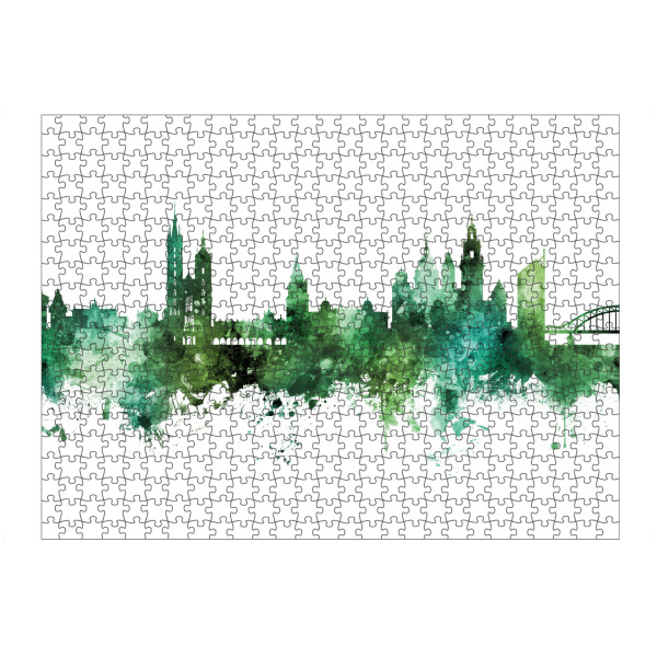 Puzzle Ravensburger "Krakow Poland Skyline Green" artboxONE - Städte