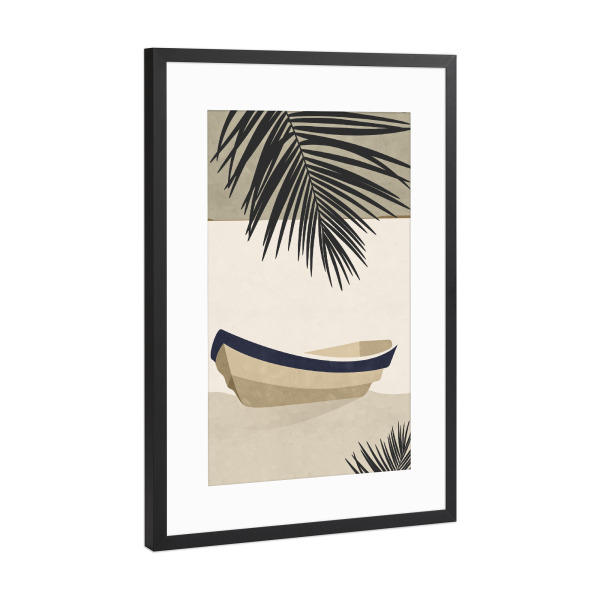 Poster mit Rahmen Schwarz (Metallic) "Tropisches Boot" artboxONE - Natur,Reise / Strand und Meer