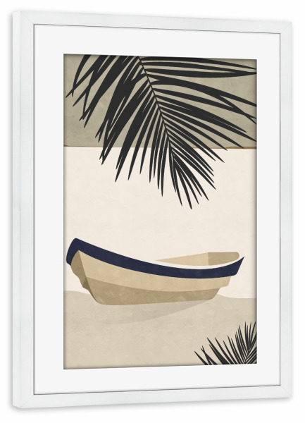 Poster mit Rahmen weiß "Tropisches Boot" artboxONE - Natur,Reise / Strand und Meer
