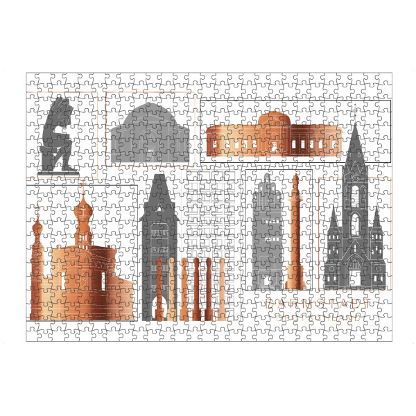 Puzzle Ravensburger "Darmstadt skyline copper" artboxONE - Städte,Reise,Architektur