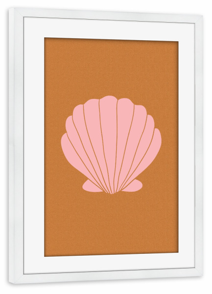 Poster mit Rahmen weiß "Boho Clam Shell" artboxONE - Natur,Reise / Strand und Meer