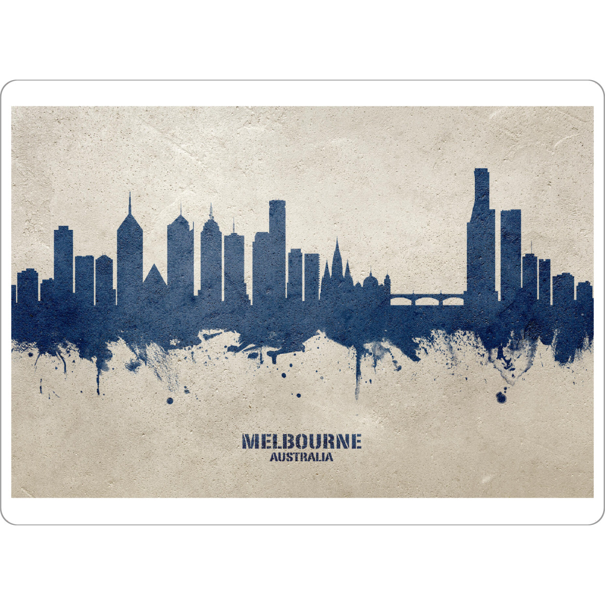 Tischset "Melbourne Skyline PaintBlue" artboxONE - Städte - Melbourne,Australia,Skyline,Cityscape,Stadtbild,Watercolor,Painting,City,Stadt,Australien