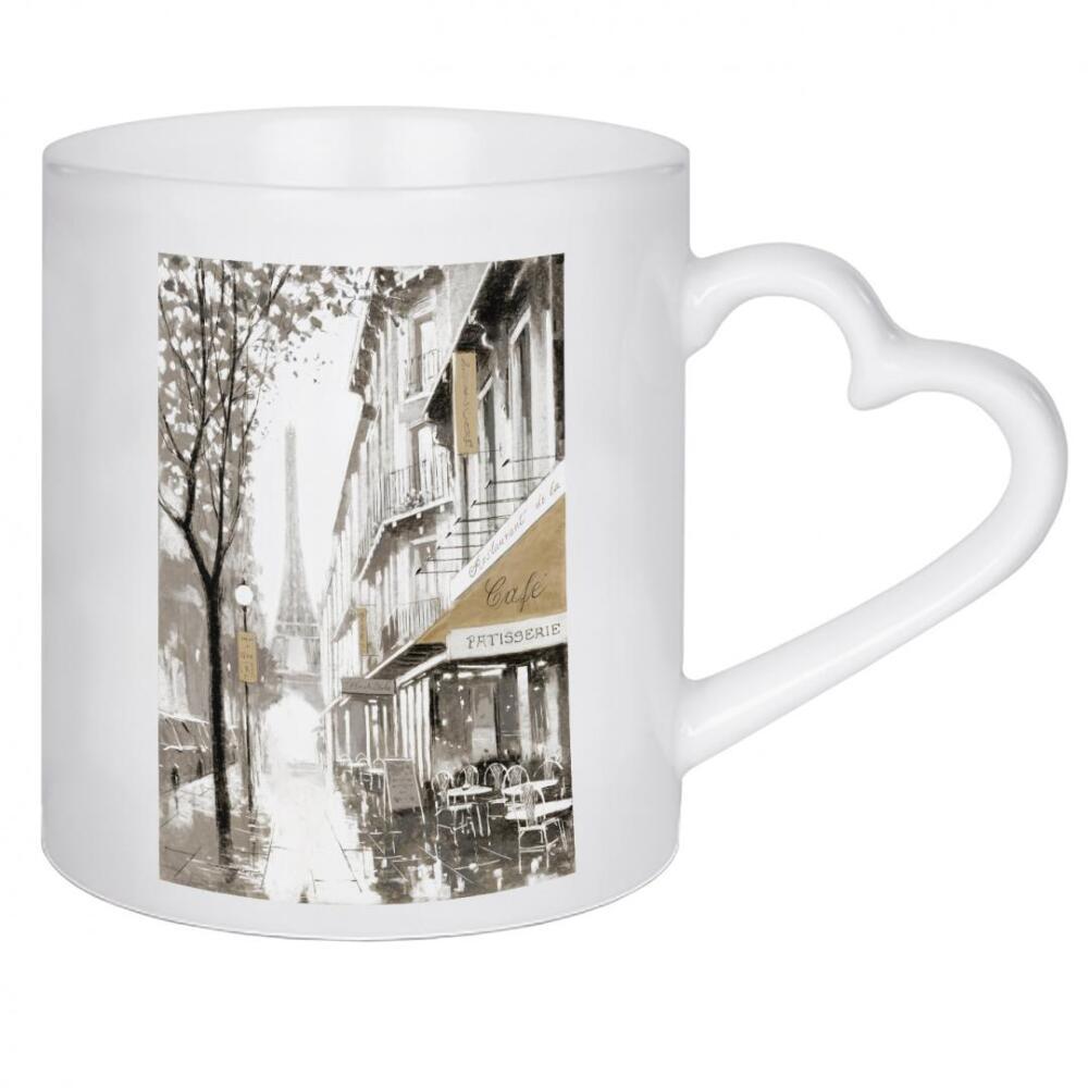 Herztasse "Schlendern Sie durch Paris" artboxONE - Reise,Architektur,Städte / Paris - Paris,Reisen,Straßenszene,Straße,Geschäfte