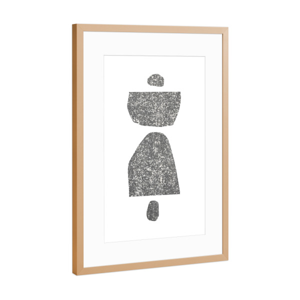 Poster mit Rahmen Kupfer "Textured Shapes" artboxONE - Abstrakt,Geometrie