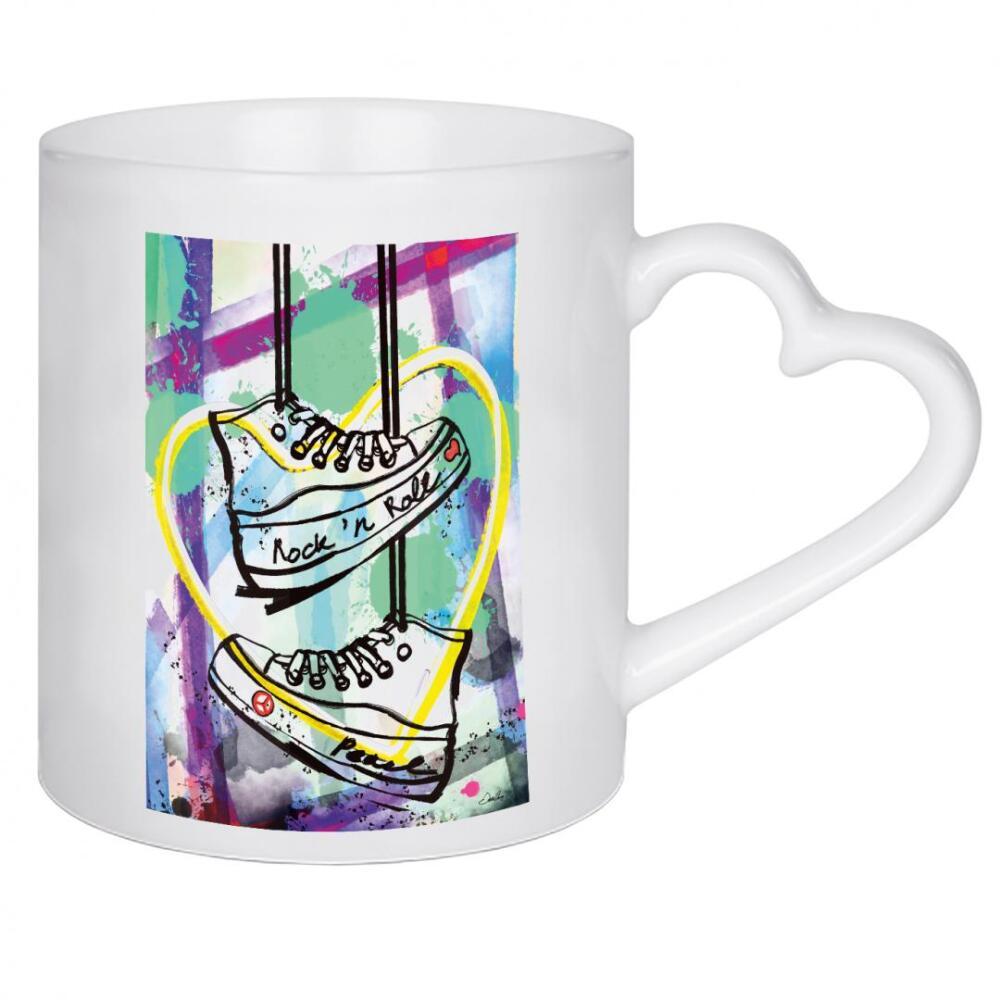Herztasse "Pop-Glam-Topper-Sneaker" artboxONE - Menschen,Streetart - Mode,Turnschuhe,Grafik