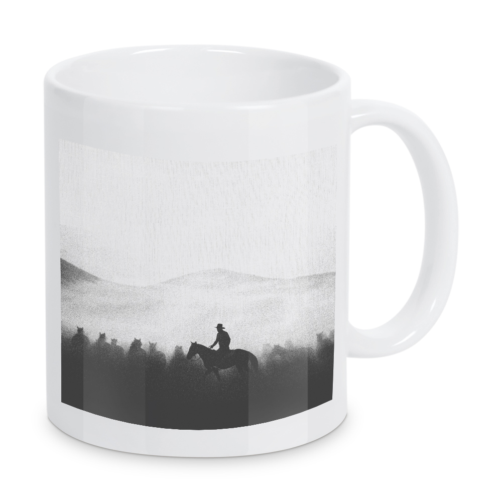 Tasse "Skizzenbereich" artboxONE - Tiere,Menschen - Cowboy,Pferde,Schwarzweiß