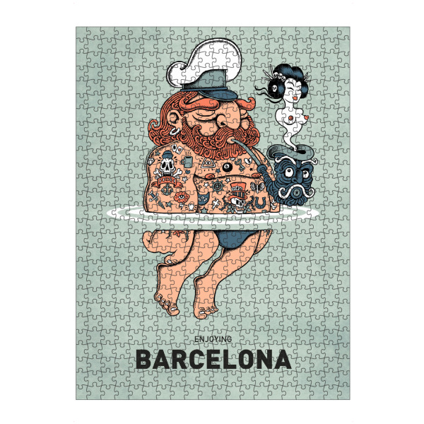 artboxONE Puzzle "Barcelona Summer Sailor" artboxONE - Städte,Reise,Streetart,Städte / Barcelona,Lustig