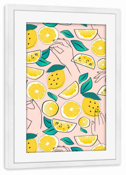 Poster mit Rahmen weiß "In Lemons We Trust" artboxONE - Essen & Trinken
