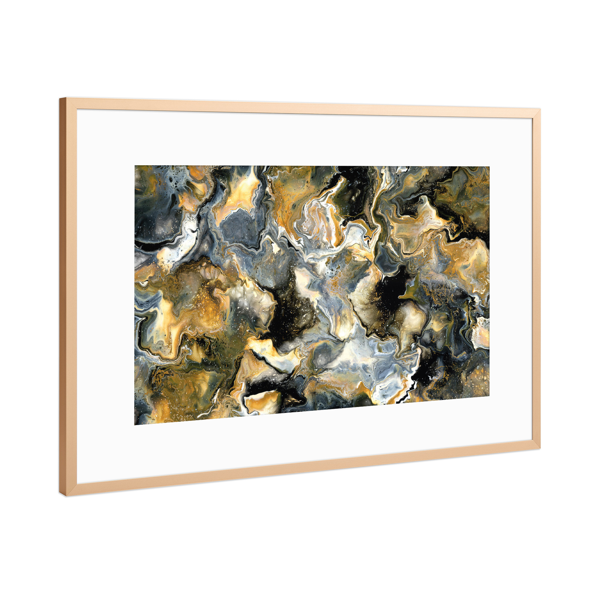 Poster mit Rahmen Kupfer "Kaysymoon Mocca" artboxONE - Abstrakt,Marmor,Galaxy