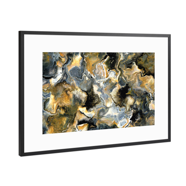 Poster mit Rahmen Schwarz (Metallic) "Kaysymoon Mocca" artboxONE - Abstrakt,Marmor,Galaxy