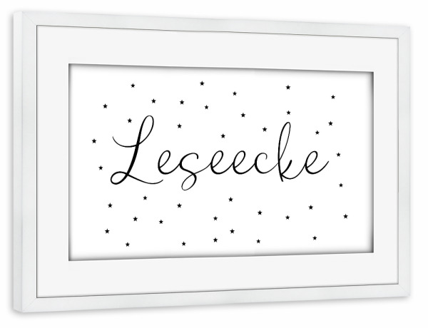 Poster mit Rahmen weiß "Leseecke" artboxONE - Typografie,Für Kinder