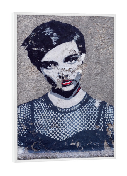 Poster mit weißem Rahmen "Blue Girl" artboxONE - Städte / Berlin,Menschen,Liebe,Streetart - Streetart,Graffity,Berlin,Girl