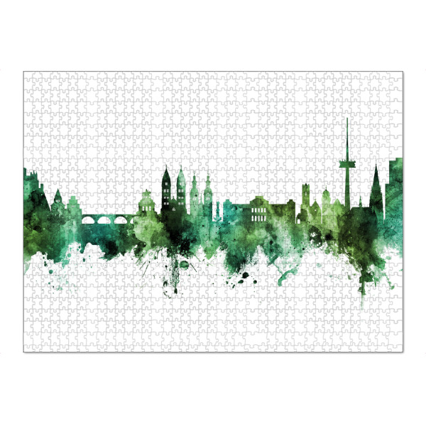 Puzzle Ravensburger "Koblenz Germany Skyline Green" artboxONE - Städte