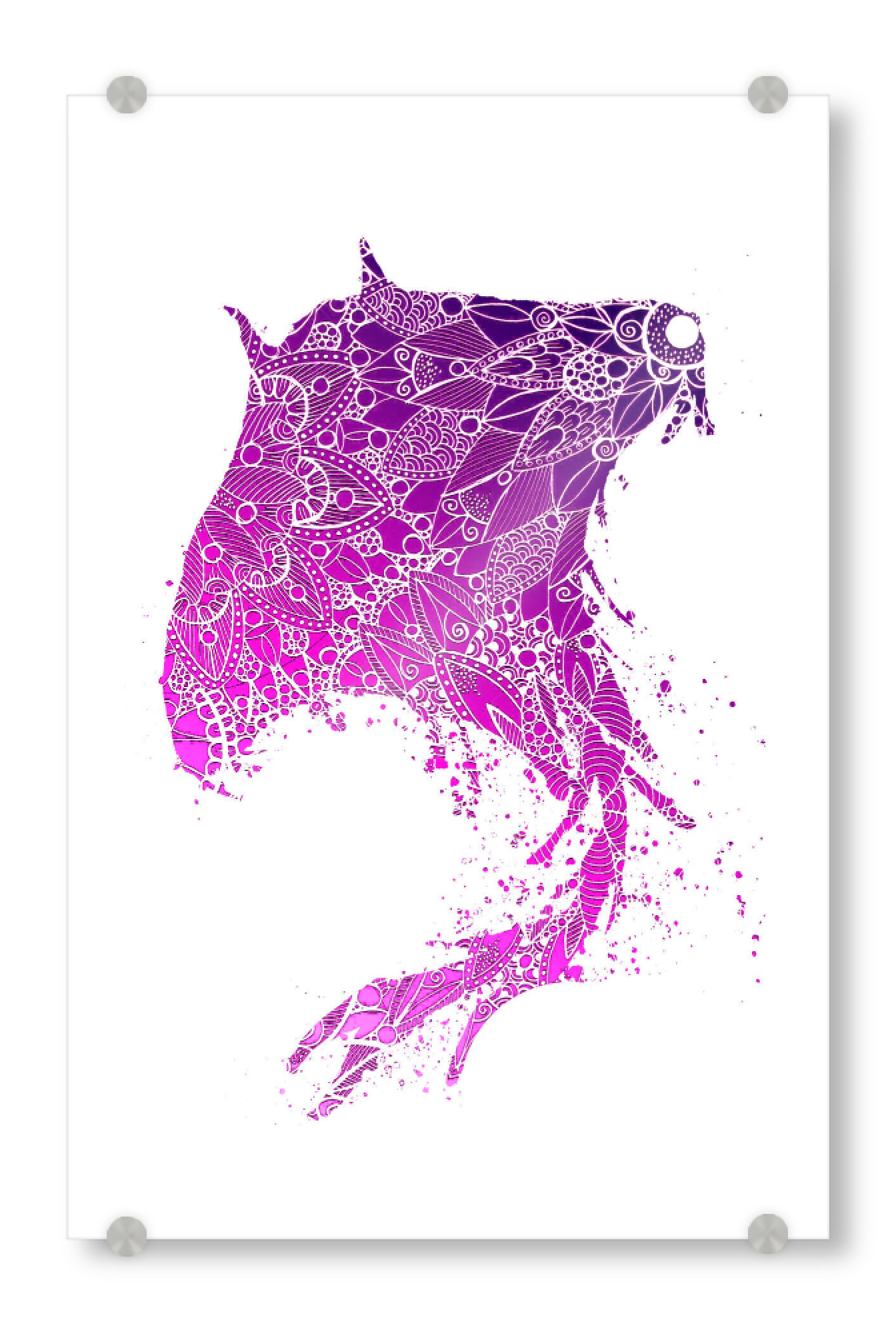 Acrylglasbild "Purple Mandala Manta Ray" artboxONE - Tiere,Reise / Strand und Meer,Unterwasser
