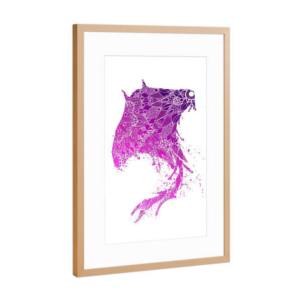 Poster mit Rahmen Kupfer "Purple Mandala Manta Ray" artboxONE - Tiere,Reise / Strand und Meer,Unterwasser