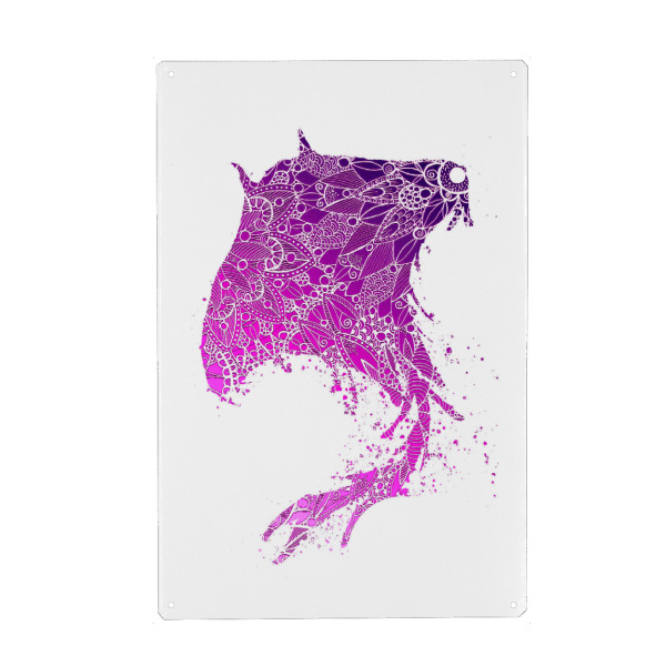 Holzbild "Purple Mandala Manta Ray" artboxONE - Tiere,Reise / Strand und Meer,Unterwasser