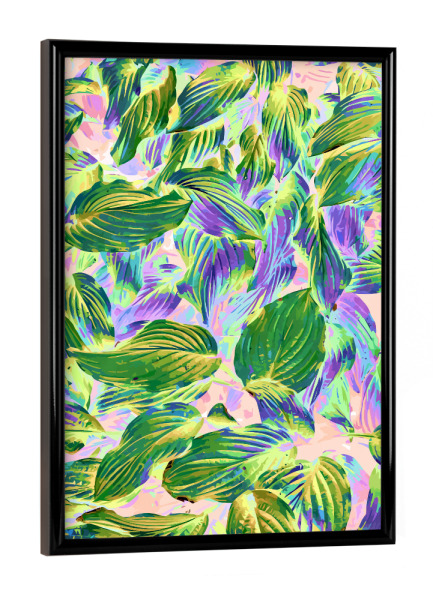 Poster mit schwarzem Rahmen "Happy Leaves" artboxONE - Natur