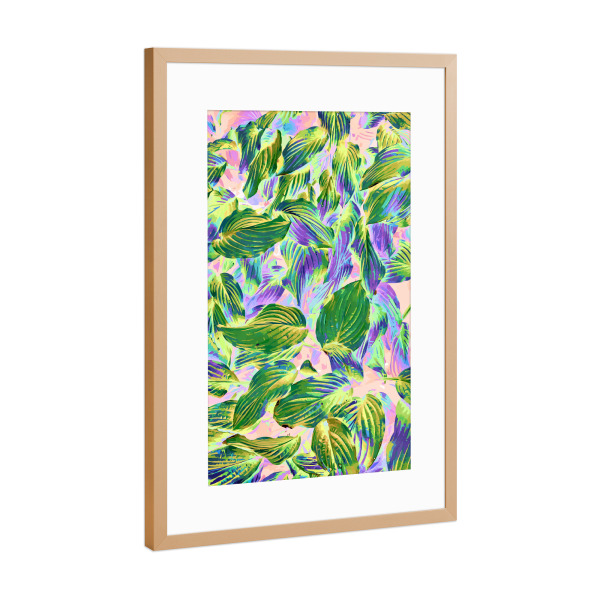 Poster mit Rahmen Kupfer "Happy Leaves" artboxONE - Natur