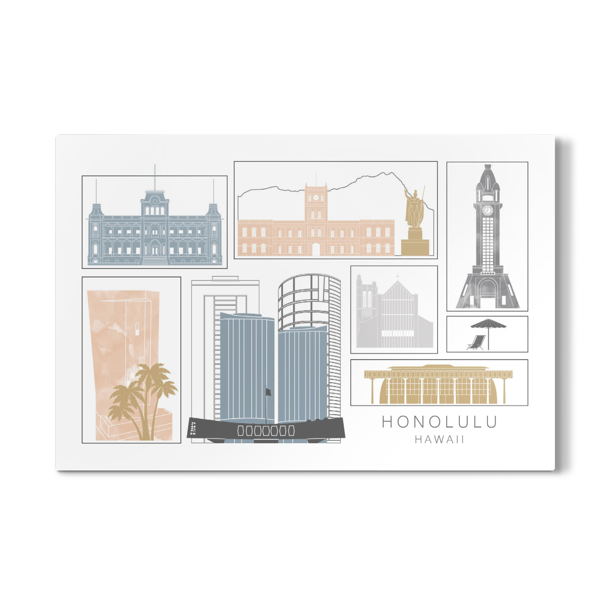 Galerie-Print "Honolulu skyline earth" 75x50 cm artboxONE