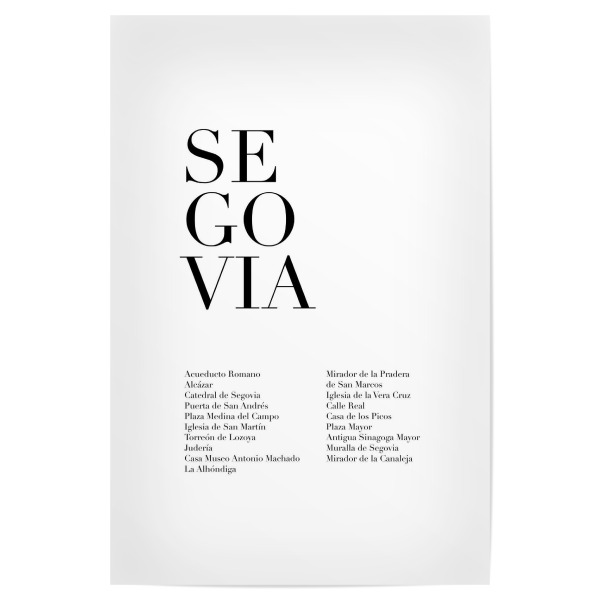 Poster "Segovia Monuments" artboxONE - Städte,Typografie,Reise