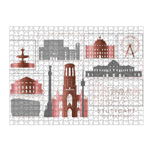 Puzzle Ravensburger "Stuttgart skyline rosegold" artboxONE - Städte,Reise,Architektur,Städte / Stuttgart