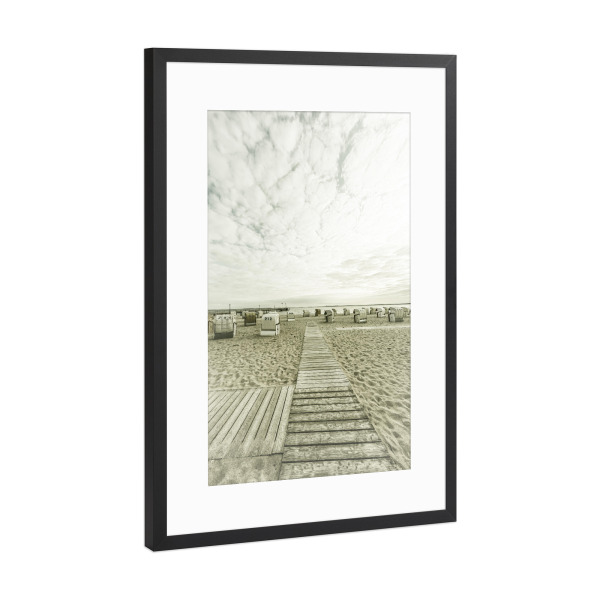 Poster mit Rahmen Schwarz (Metallic) "PELZERHAKEN Abendatmosphäre" artboxONE - Natur,Reise / Strand und Meer