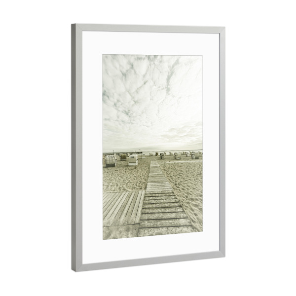 Poster mit Rahmen Silber "PELZERHAKEN Abendatmosphäre" artboxONE - Natur,Reise / Strand und Meer