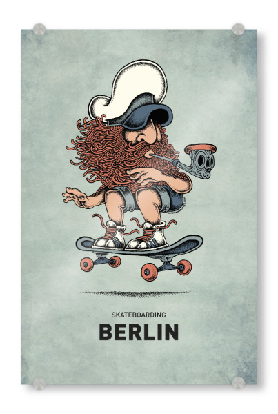Acrylglasbild "Berlin Skateboard" artboxONE - Städte,Städte / Berlin,Reise,Streetart,Lustig