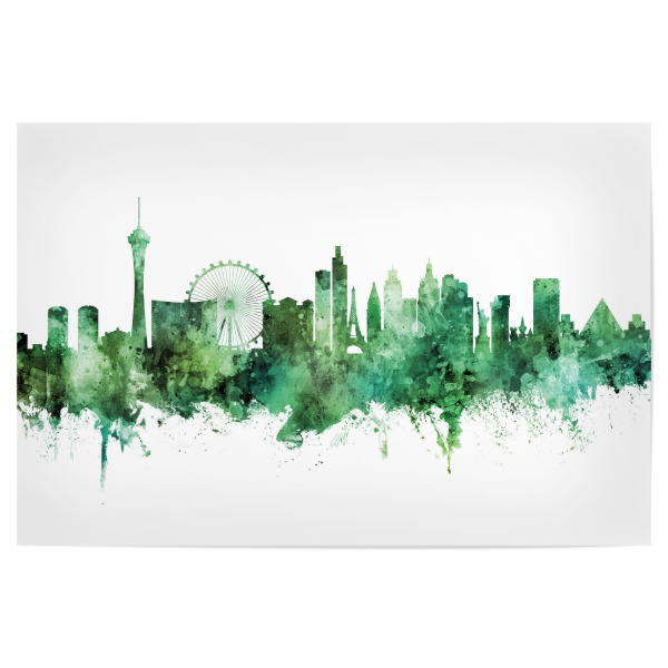 Poster 30x20 cm "Las Vegas Nevada Skyline Green" artboxONE - Städte,Städte / Las Vegas