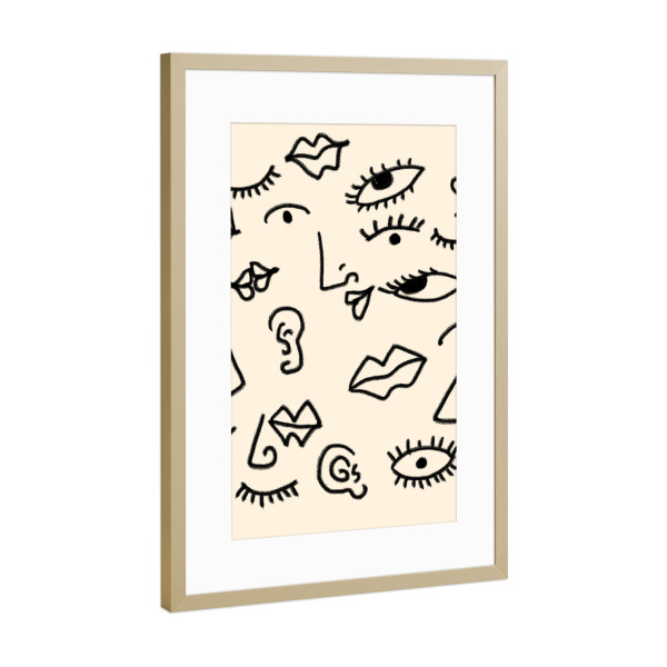 Poster mit Rahmen Gold "Senses" artboxONE - Abstrakt,Menschen