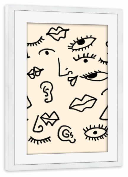 Poster mit Rahmen weiß "Senses" artboxONE - Abstrakt,Menschen