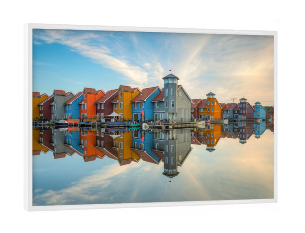 Poster mit weißem Rahmen "Reitdiephaven Groningen" artboxONE - Städte,Reise,Architektur,Reise / Länder