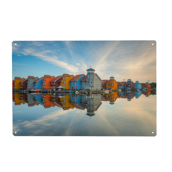 Metall Poster "Reitdiephaven Groningen" artboxONE - Städte,Reise,Architektur,Reise / Länder