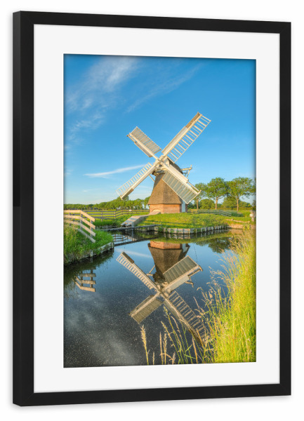 Poster mit Rahmen schwarz "Windmühle 't Witte Lam" artboxONE - Natur,Reise,Architektur,Reise / Länder