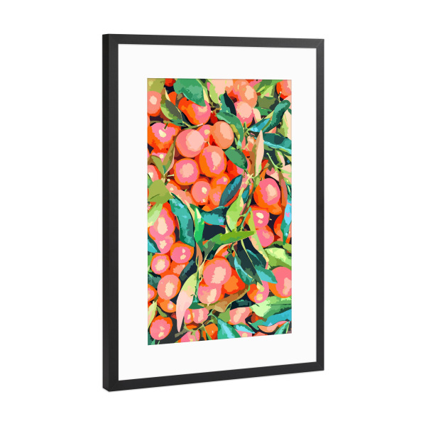 Poster mit Rahmen Schwarz (Metallic) "Fruit Garden" artboxONE - Essen & Trinken