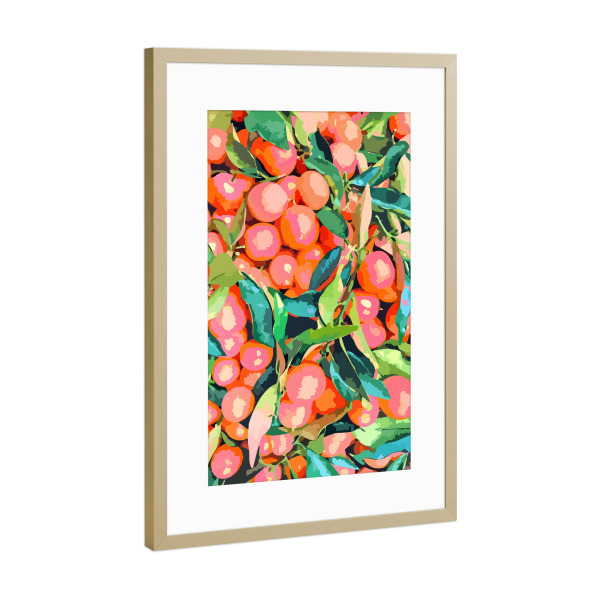 Poster mit Rahmen Gold "Fruit Garden" artboxONE - Essen & Trinken