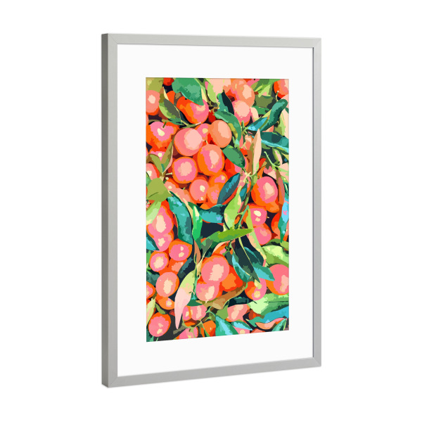 Poster mit Rahmen Silber "Fruit Garden" artboxONE - Essen & Trinken
