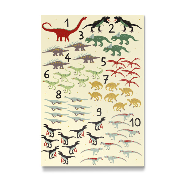 Galerie-Print "Dinosaurier Zahlen 1-10" 30x20 cm artboxONE