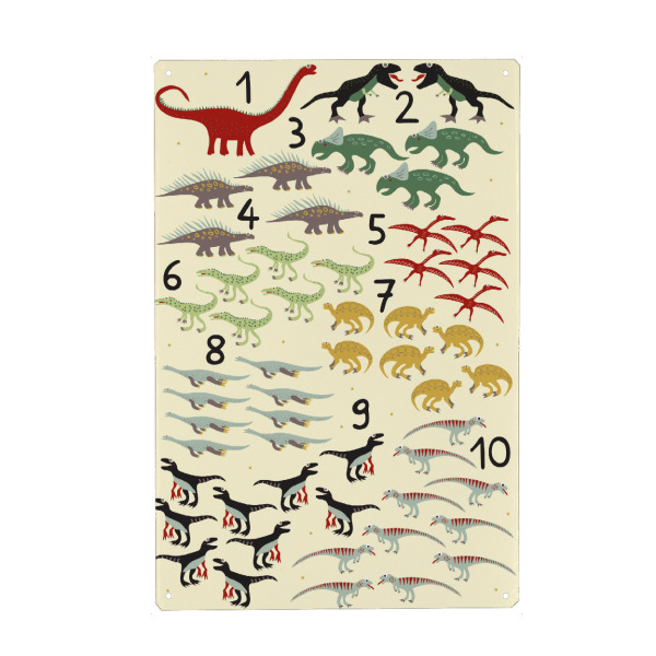 Holzbild "Dinosaurier Zahlen 1-10" artboxONE - Für Kinder,Tiere