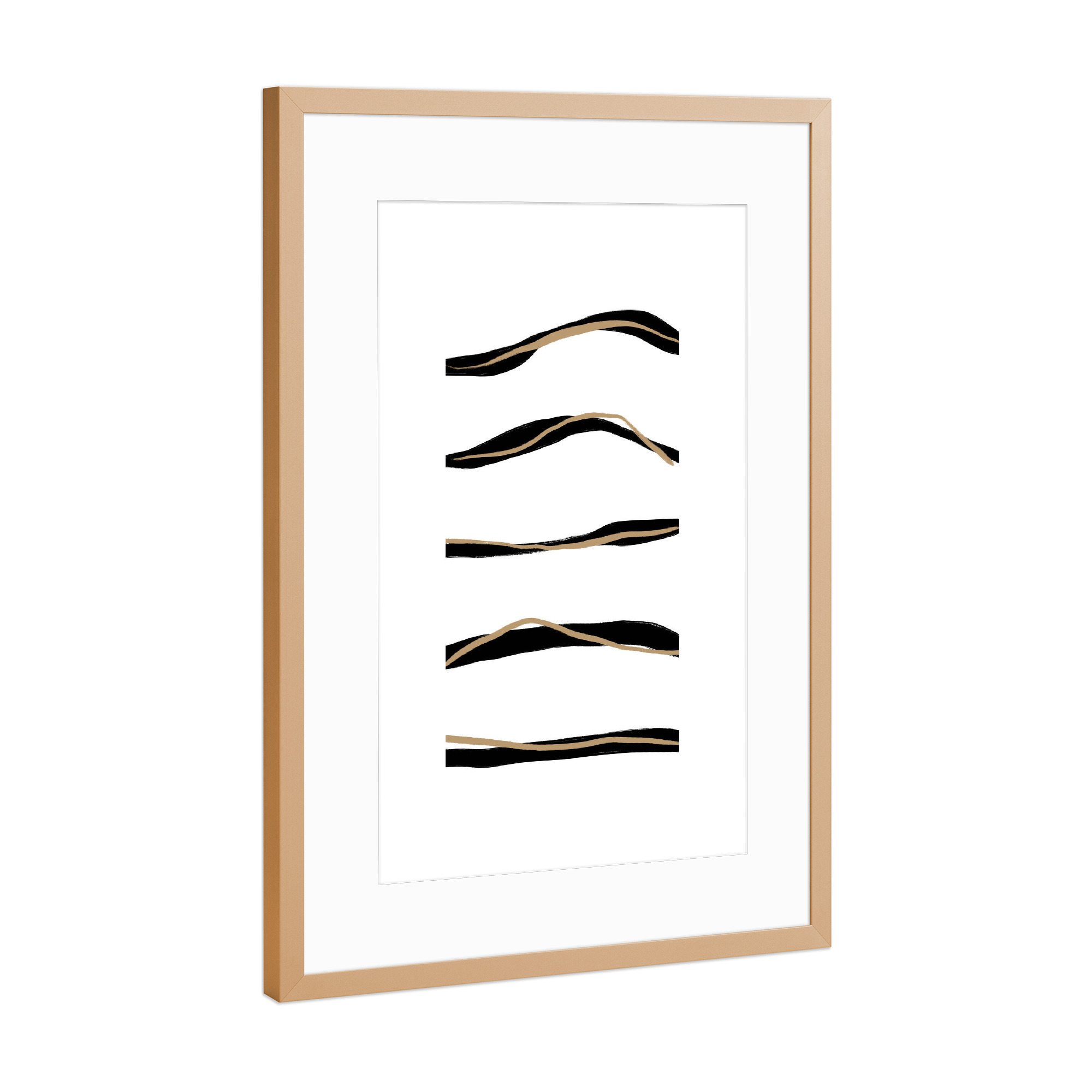 Poster mit Rahmen Kupfer "Double Line" artboxONE - Abstrakt - Line art,Abstract,Abstrakt,Linien,Formen
