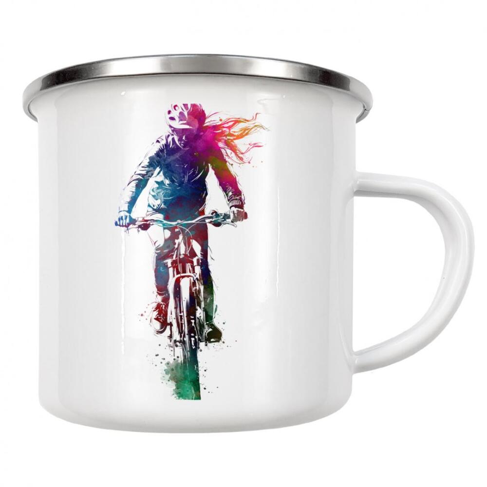 Emaille Tasse "Fahrradsport Sport I" artboxONE - Sport,Sport / Sommerspiele - Fahrrad,Radfahren,Fahrrad,Biker,Radfahrer,Grafik