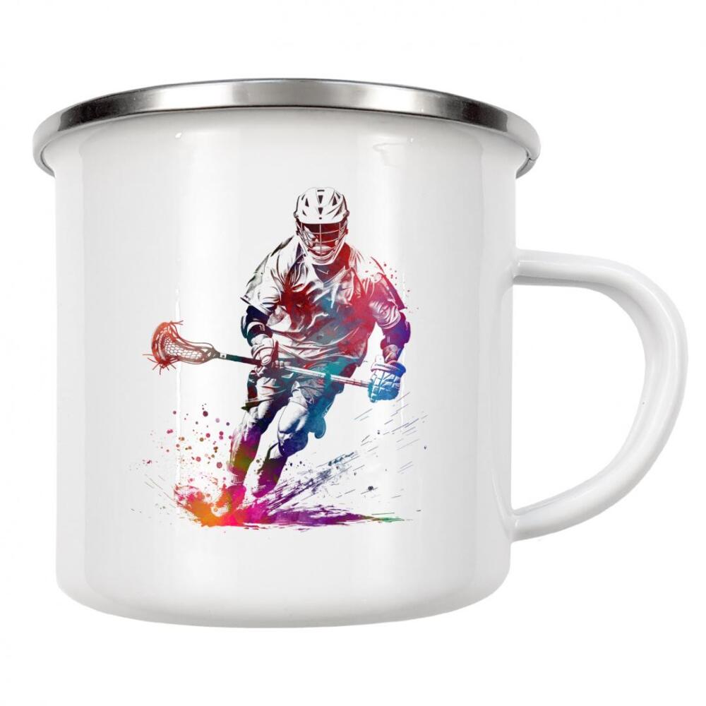 Emaille Tasse "Lacrosse-Sportkunst F" artboxONE - Sport,Sport / Sommerspiele - Lacrosse,Lacrosse-spieler,Spieler,Sport,Sport,Grafik