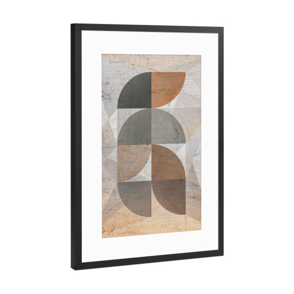 Poster mit Rahmen Schwarz (Metallic) "Semi Circles" artboxONE - Abstrakt,Geometrie