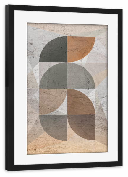 Poster mit Rahmen schwarz "Semi Circles" artboxONE - Abstrakt,Geometrie